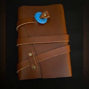 Portland Leather Goods Medium Brown Wrap Leather Journal.